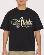 Mockup Boxy Heavyweight Tee Black male close-up 16