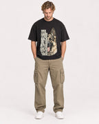Mockup Boxy Heavyweight Tee Black male full-body 28