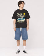 Mockup Boxy Heavyweight Tee Black male full-body 03