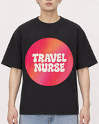 Mockup Boxy Heavyweight Tee Black male close-up 01