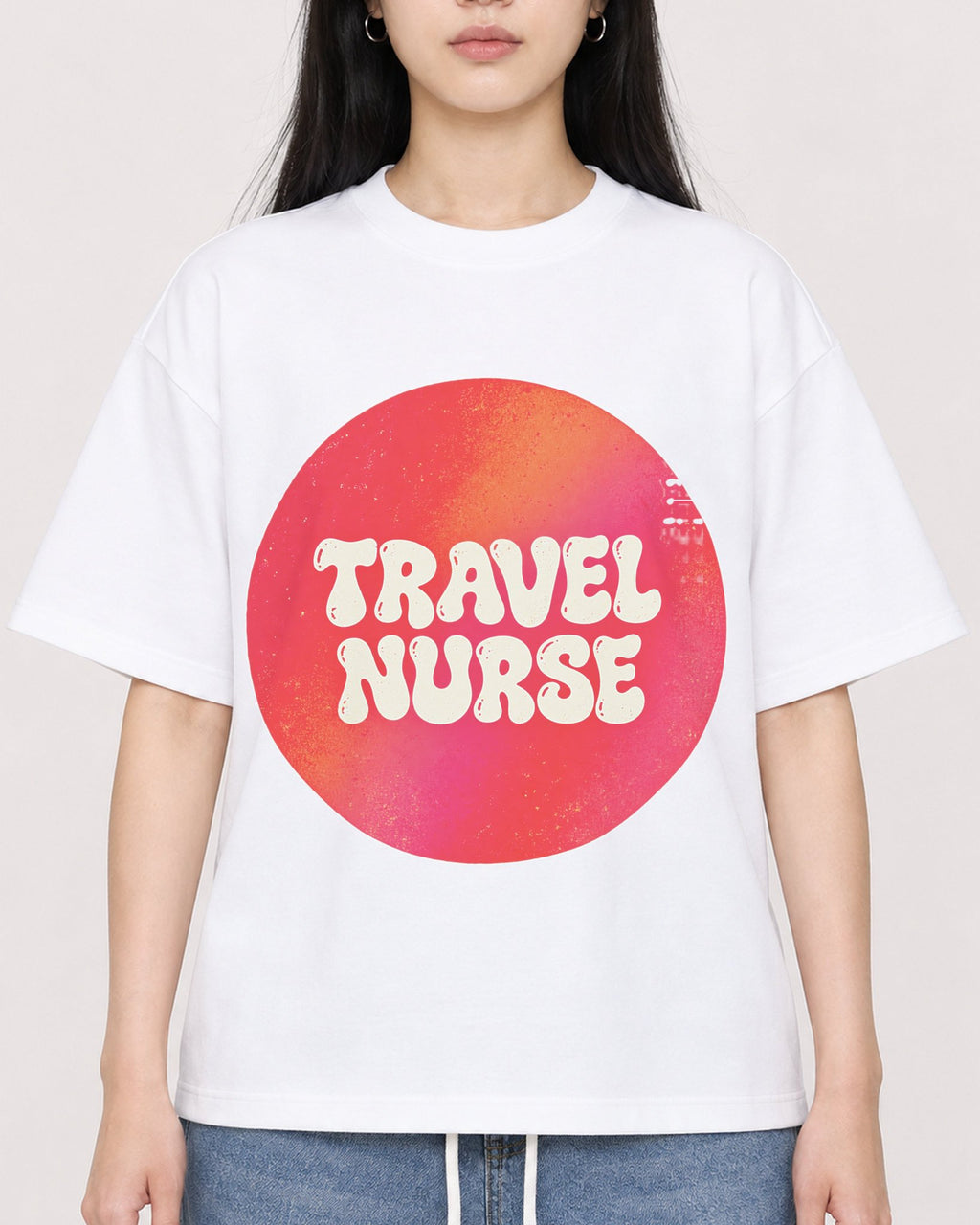 Mockup Boxy Heavyweight Tee White female close-up 01