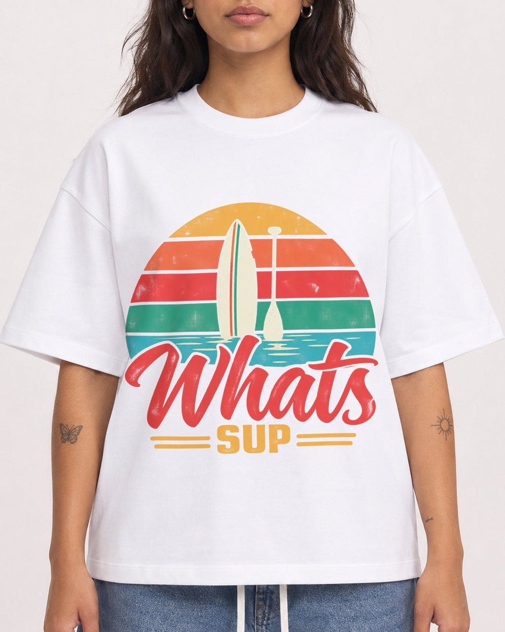 Mockup Boxy Heavyweight Tee White female close-up 06