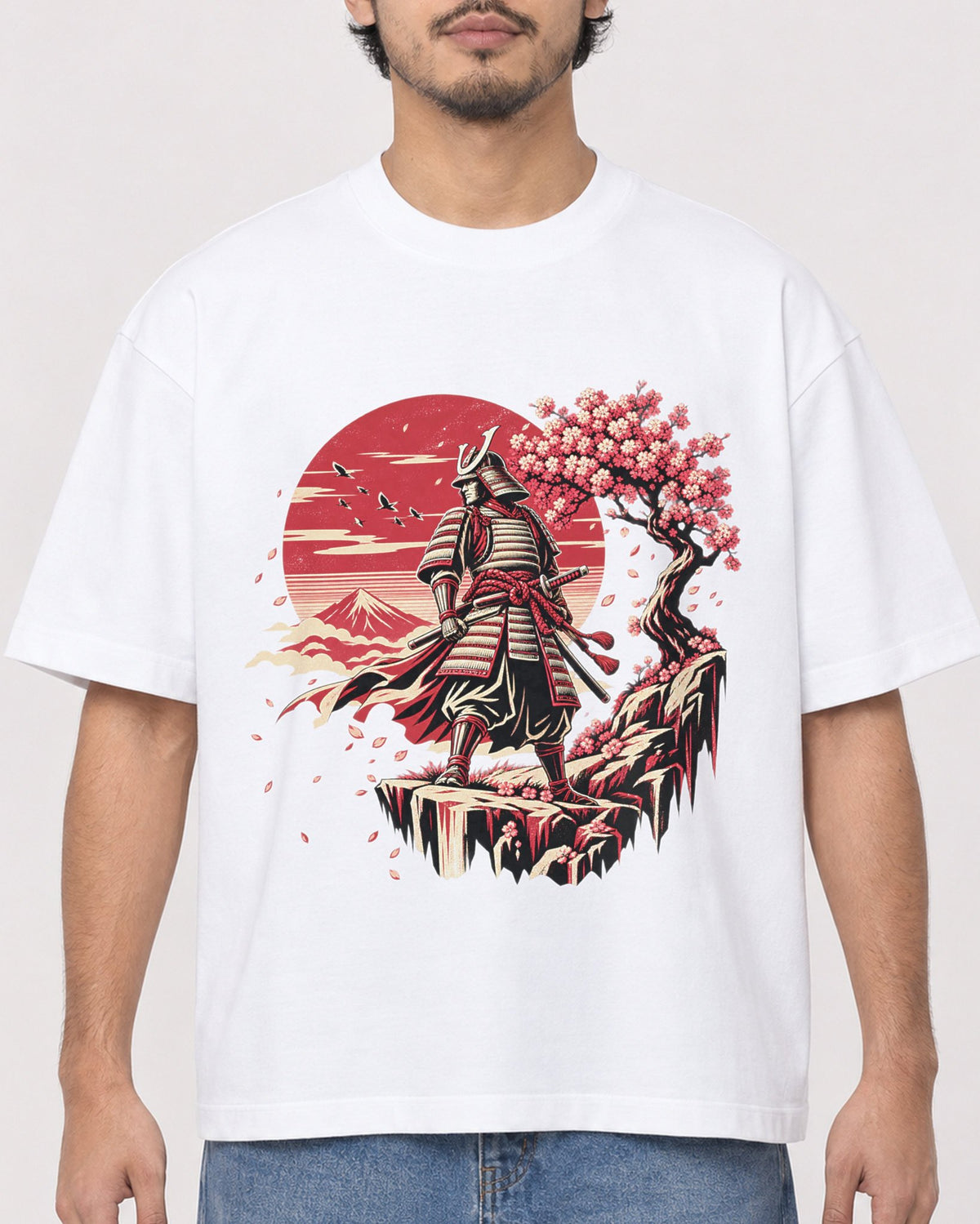Mockup Boxy Heavyweight Tee White male close-up 02