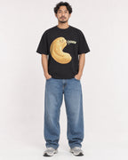 Mockup Boxy Heavyweight Tee Black male full-body 02