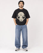 Mockup Boxy Heavyweight Tee Black male full-body 22