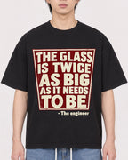 Mockup Boxy Heavyweight Tee Black male close-up 11