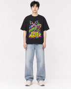 Mockup Boxy Heavyweight Tee Black male full-body 01