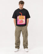 Mockup Boxy Heavyweight Tee Black male full-body 08