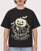 Mockup Boxy Heavyweight Tee Black male close-up 09