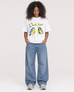Mockup Boxy Heavyweight Tee White female full-body 05