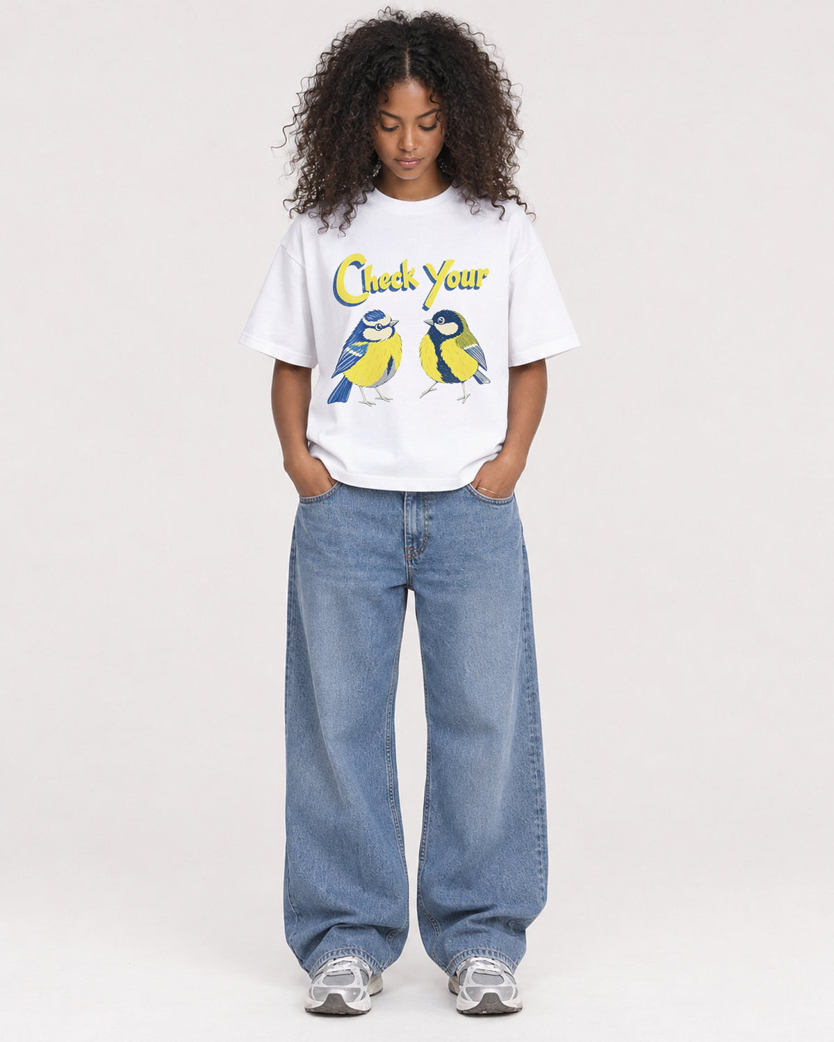 Mockup Boxy Heavyweight Tee White female full-body 05