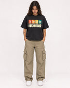 Mockup Boxy Heavyweight Tee Black female full-body 06