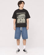 Mockup Boxy Heavyweight Tee Black male full-body 03