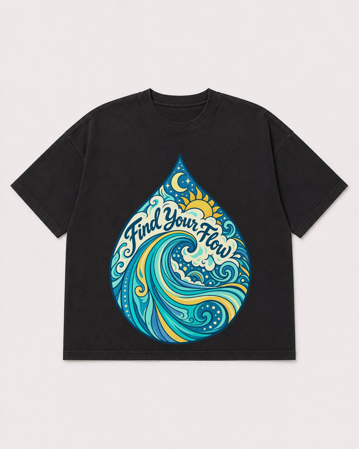 Mockup Boxy Heavyweight Tee Black product