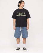 Mockup Boxy Heavyweight Tee Black male full-body 43