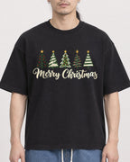 Mockup Boxy Heavyweight Tee Black male close-up 43