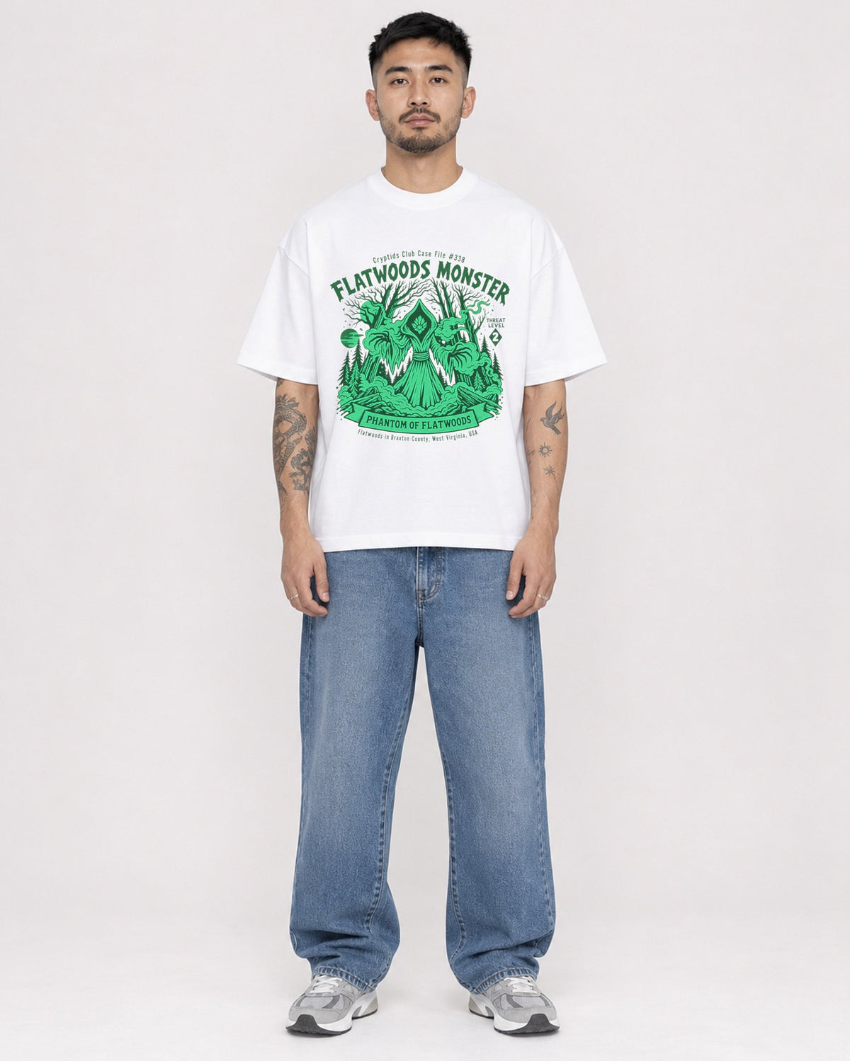 Mockup Boxy Heavyweight Tee White male full-body 12