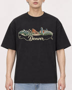 Mockup Boxy Heavyweight Tee Black male close-up 01