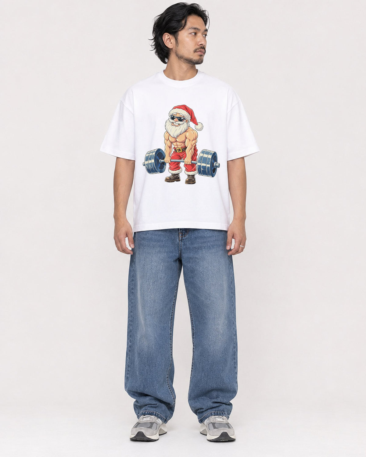 Mockup Boxy Heavyweight Tee White male full-body 22