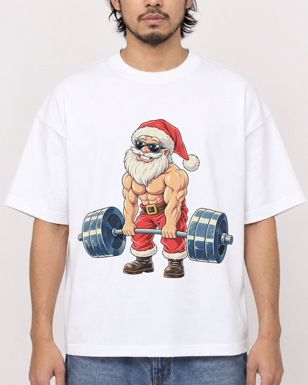 Mockup Boxy Heavyweight Tee White male close-up 22