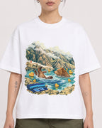 Mockup Boxy Heavyweight Tee White female close-up 12