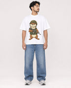 Mockup Boxy Heavyweight Tee White male full-body 02