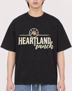 Mockup Boxy Heavyweight Tee Black male close-up 11