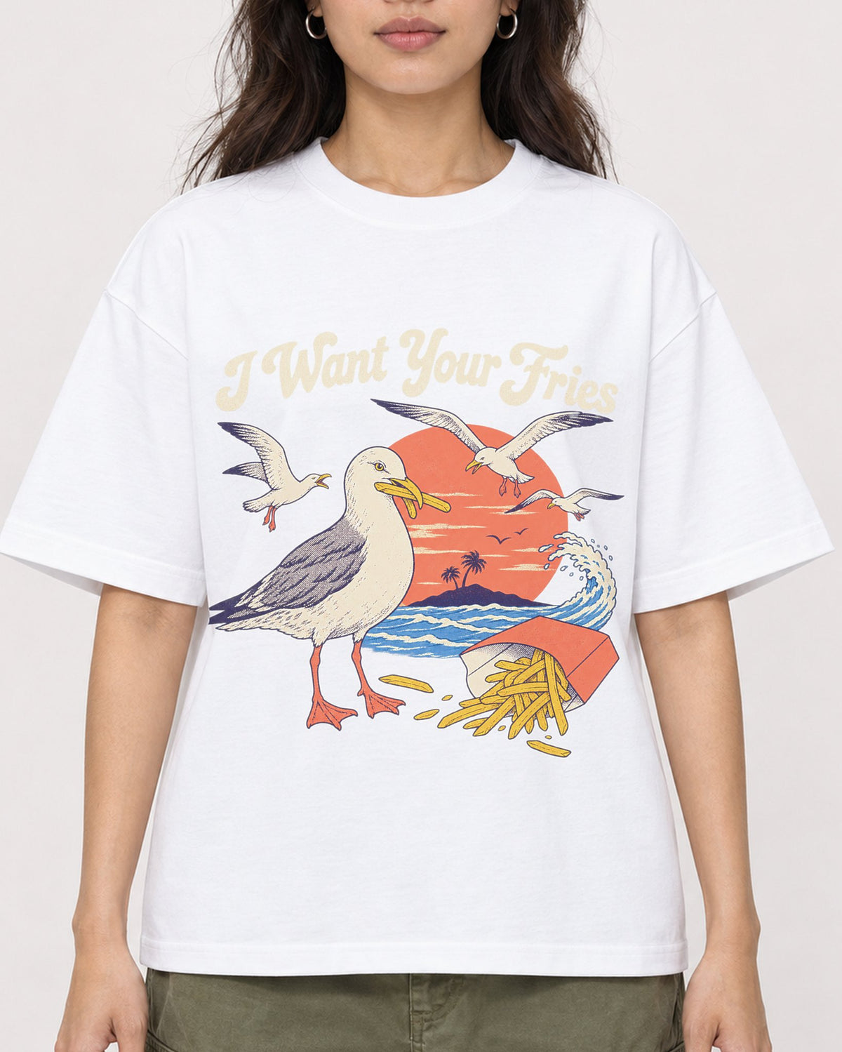 Mockup Boxy Heavyweight Tee White female close-up 02