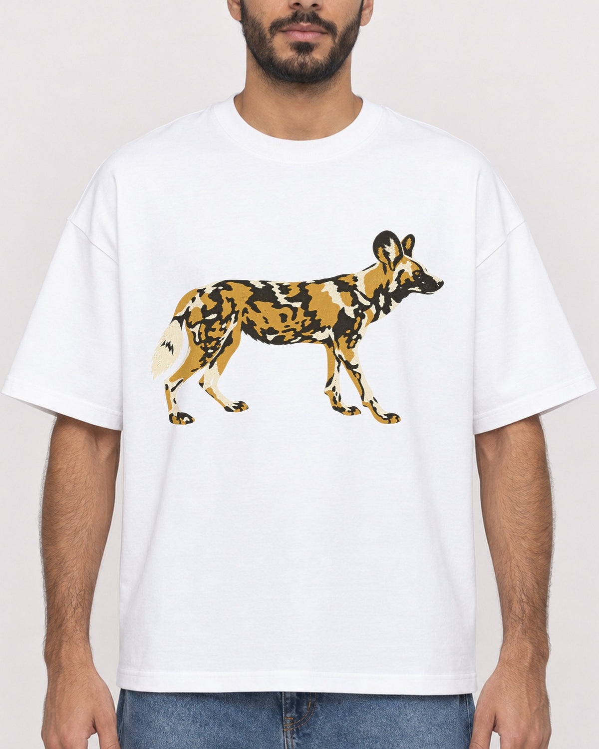 Mockup Boxy Heavyweight Tee White male close-up 07