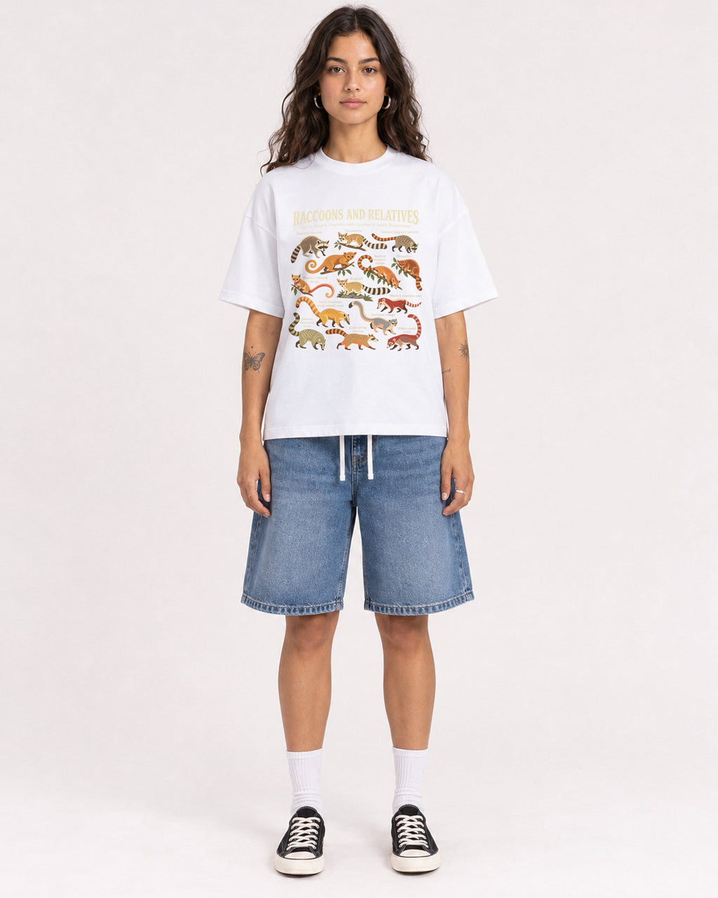 Mockup Boxy Heavyweight Tee White female full-body 06