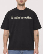 Mockup Boxy Heavyweight Tee Black male close-up 18