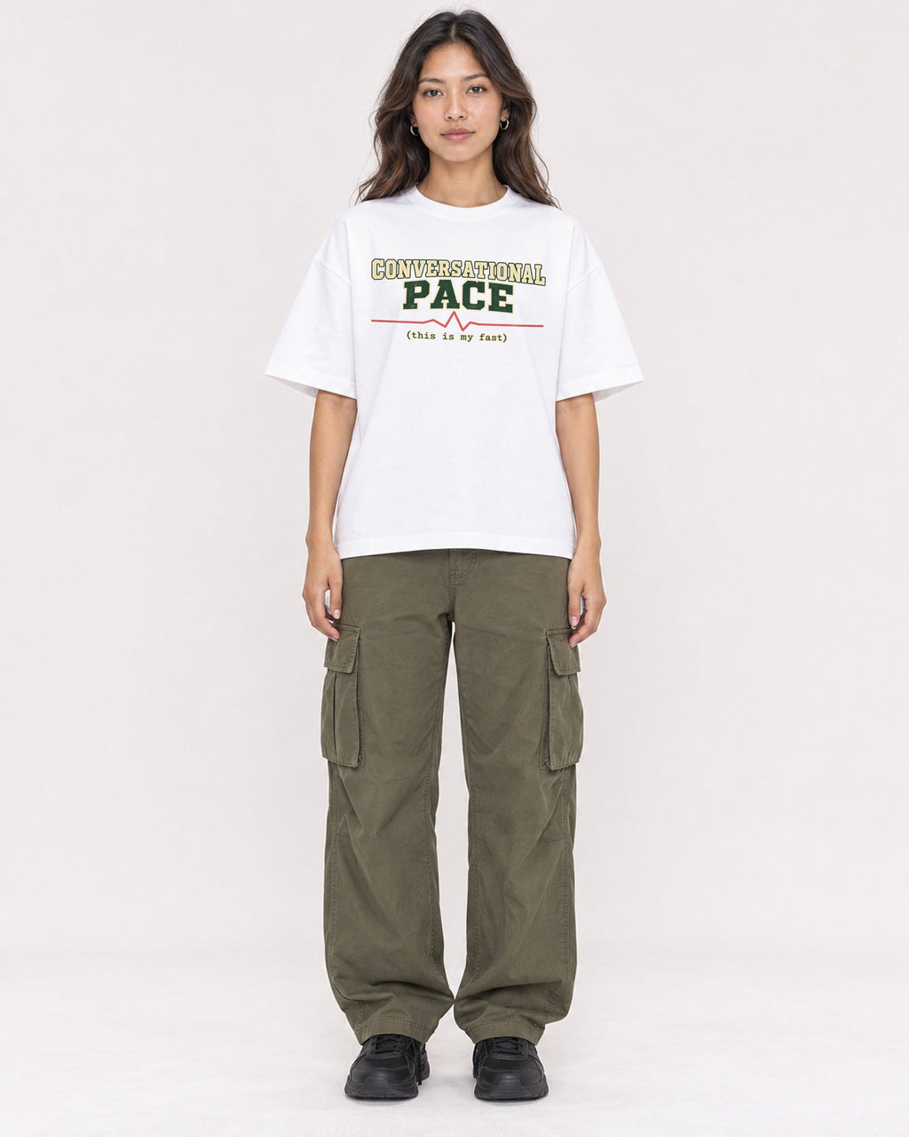 Mockup Boxy Heavyweight Tee White female full-body 02