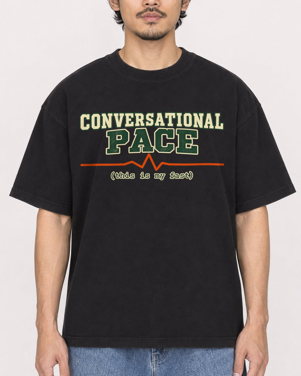 Mockup Boxy Heavyweight Tee Black male close-up 02