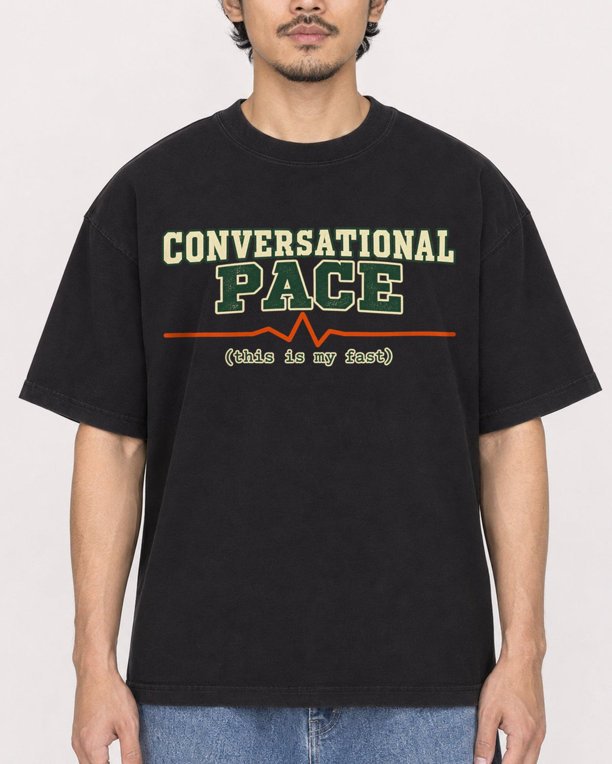 Mockup Boxy Heavyweight Tee Black male close-up 02