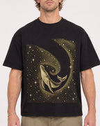 Mockup Boxy Heavyweight Tee Black male close-up 28