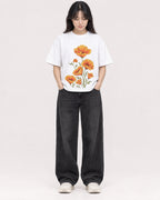 Mockup Boxy Heavyweight Tee White female full-body 13