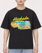 Mockup Boxy Heavyweight Tee Black male close-up 01