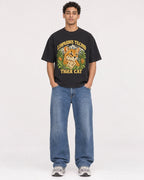 Mockup Boxy Heavyweight Tee Black male full-body 10