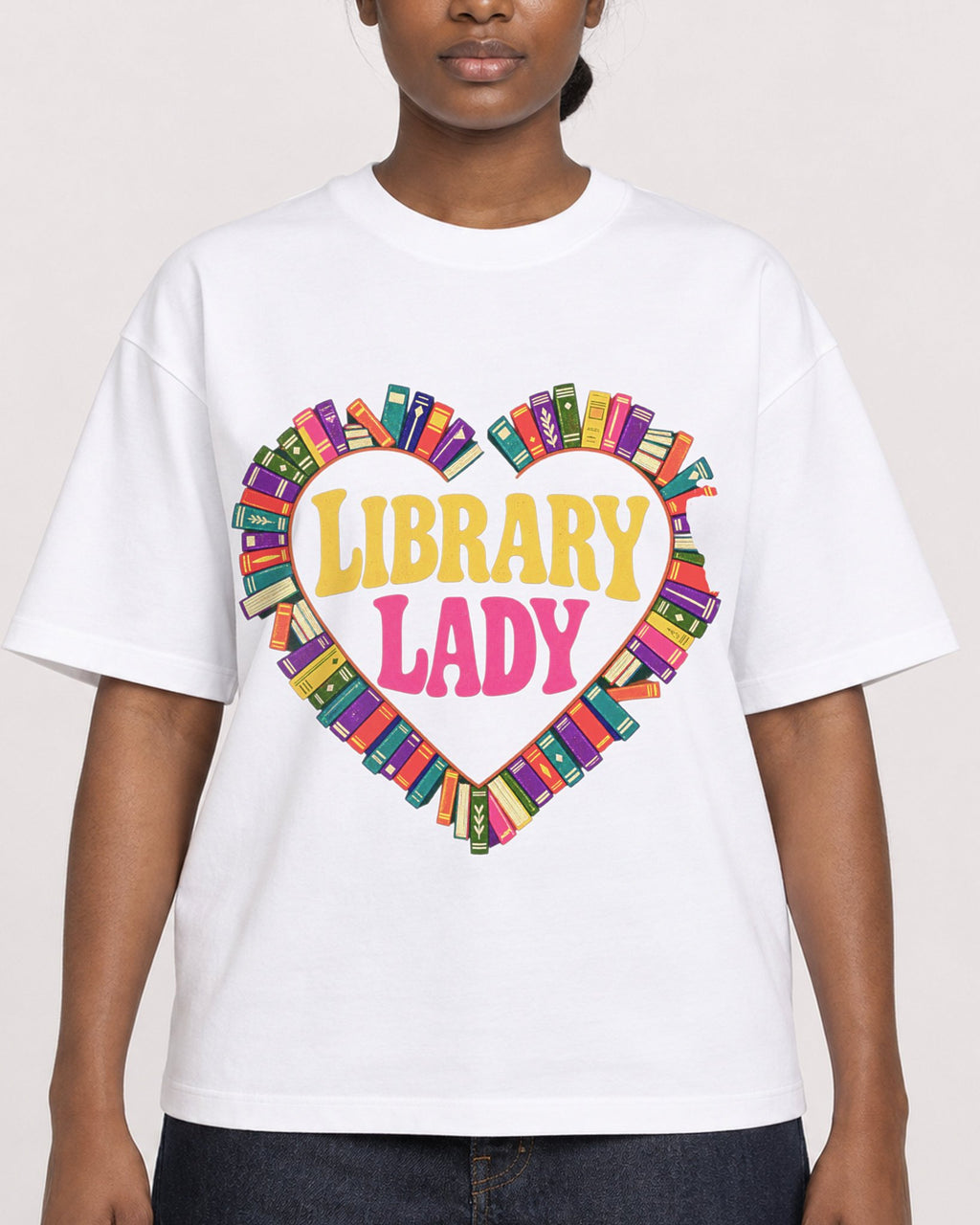 Mockup Boxy Heavyweight Tee White female close-up 34