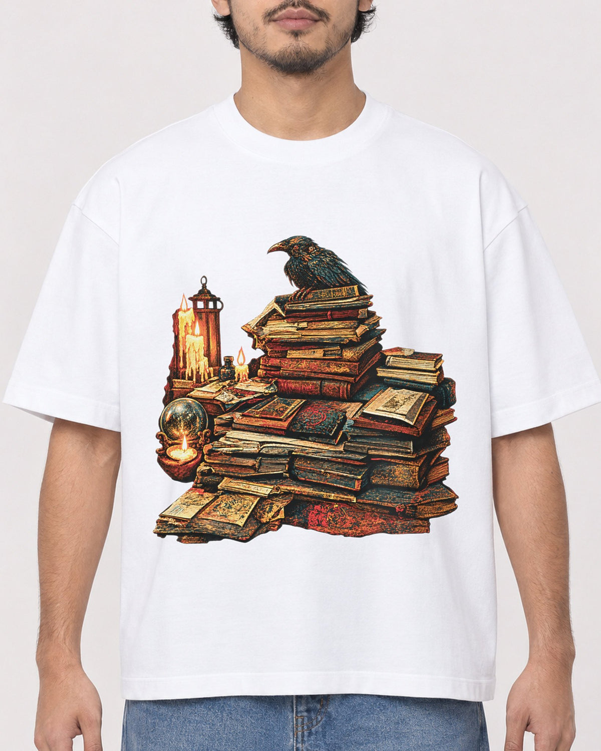 Mockup Boxy Heavyweight Tee White male close-up 02