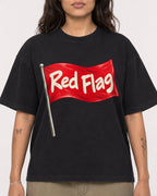 Mockup Boxy Heavyweight Tee Black female close-up 06