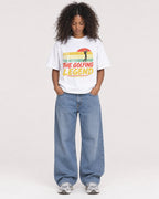 Mockup Boxy Heavyweight Tee White female full-body 05