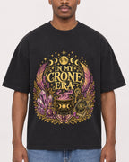 Mockup Boxy Heavyweight Tee Black male close-up 14