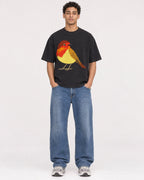 Mockup Boxy Heavyweight Tee Black male full-body 10