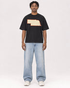 Mockup Boxy Heavyweight Tee Black male full-body 05