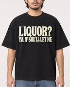 Mockup Boxy Heavyweight Tee Black male close-up 22