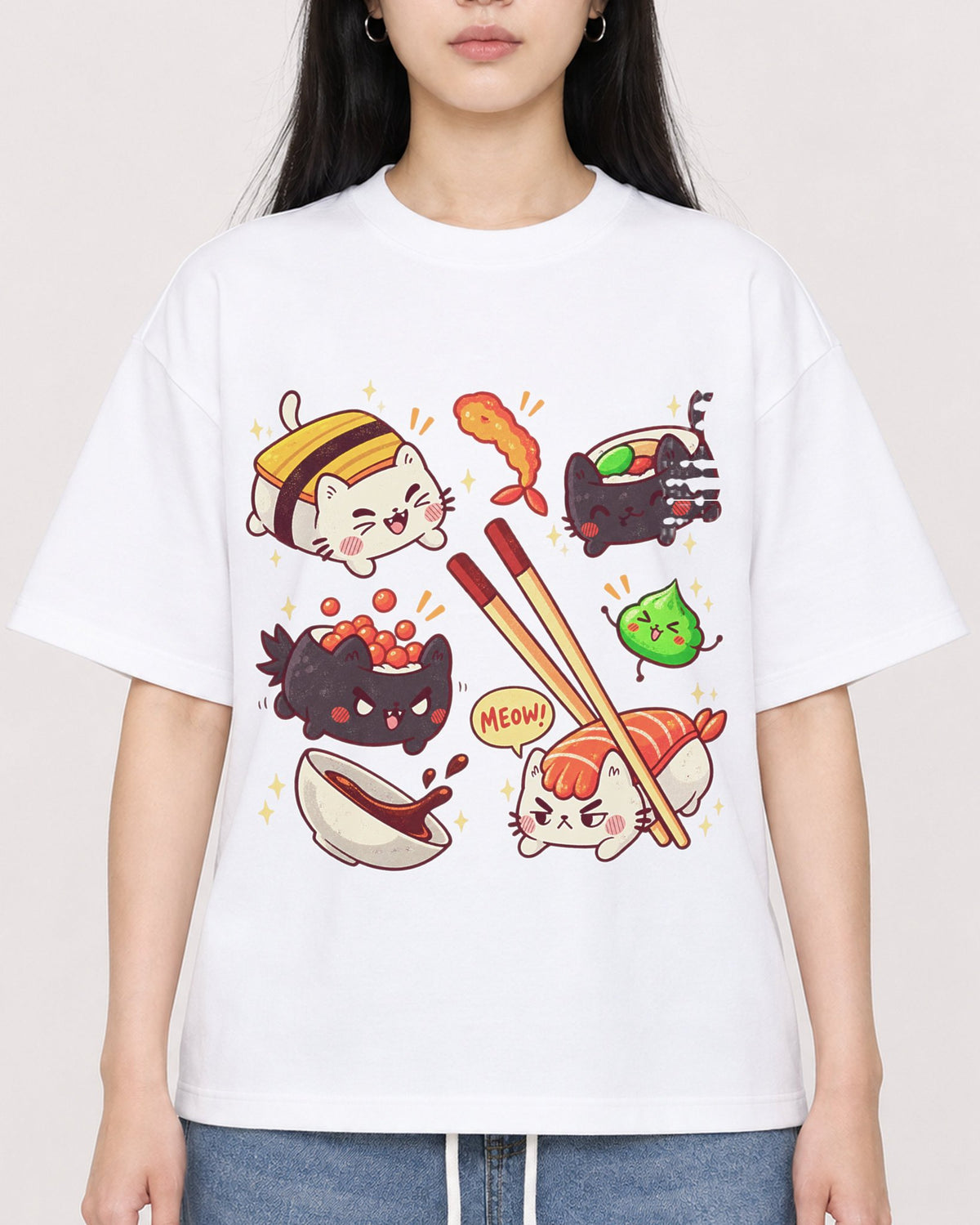 Mockup Boxy Heavyweight Tee White female close-up 01