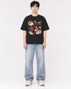 Mockup Boxy Heavyweight Tee Black male full-body 01