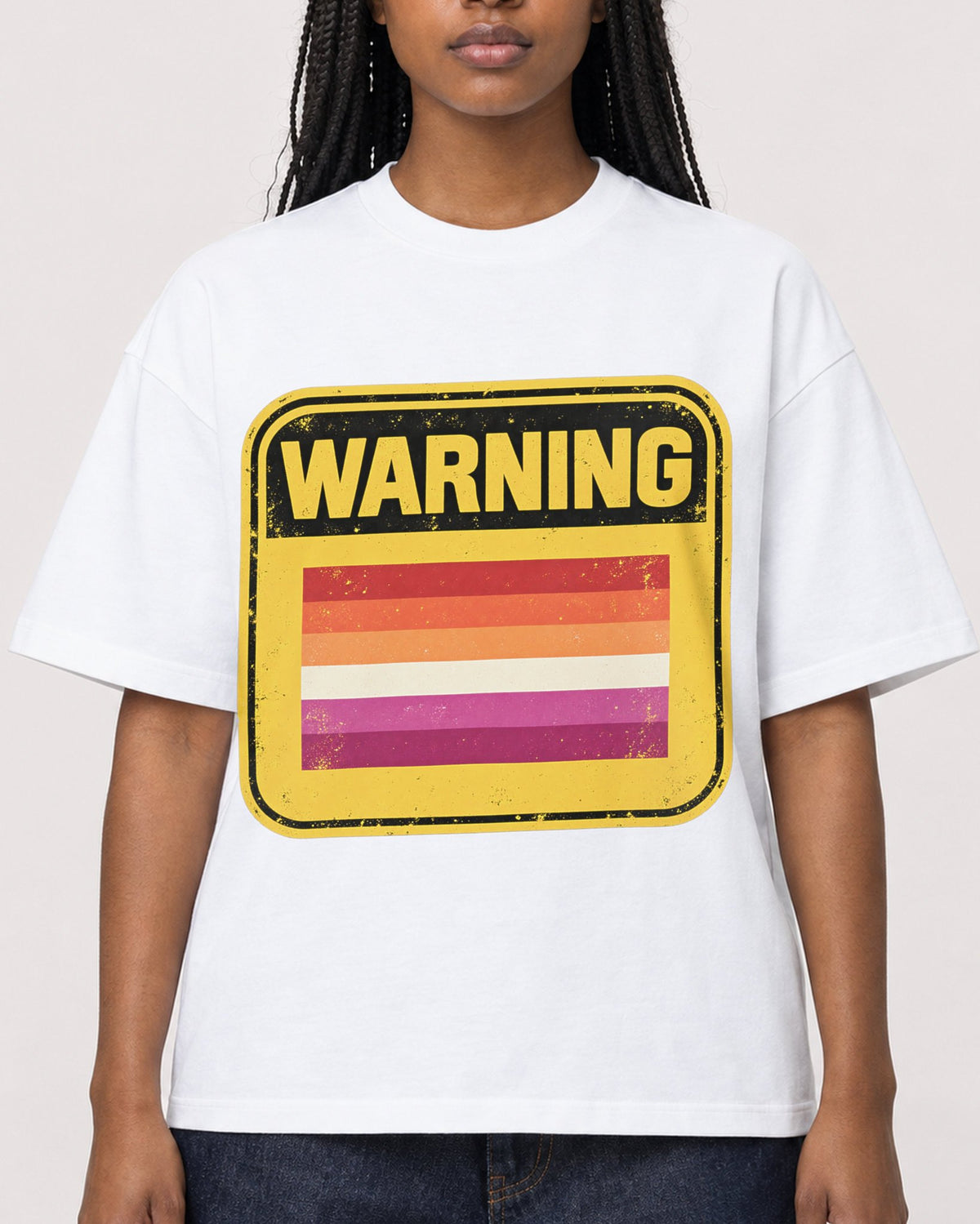 Mockup Boxy Heavyweight Tee White female close-up 04
