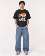 Mockup Boxy Heavyweight Tee Black male full-body 26